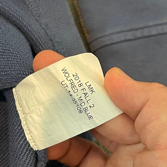 UNTUCKit Sweater Men Xlarge Blue Solid 1/4 Zip Pullover Elbow Pads Logo Preppy - Picture 9 of 11